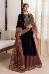 D-424 Unstitched - 3piece - Embroidered Velvet by Baroque